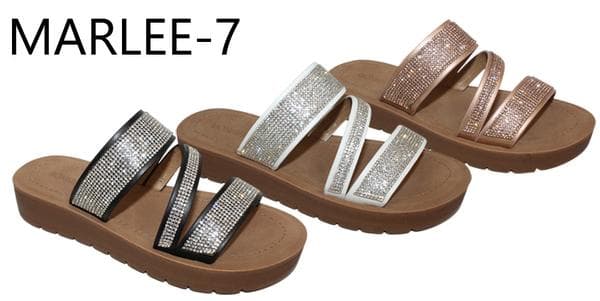 Rhinestone Platform Slide